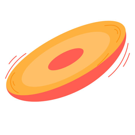 Frisbee. For a picnic. Icon. The object is isolated on a white background. Vector illustration.のイラスト素材