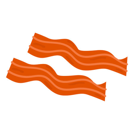 Bacon. Icon. The object is isolated on a white background. Vector illustration.のイラスト素材