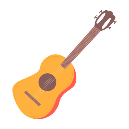 Guitar. For a picnic. Icon. The object is isolated on a white background. Vector illustration.のイラスト素材