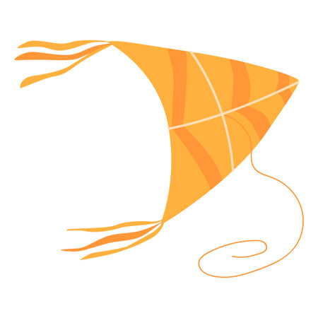 Flying kite. For a picnic. Icon. The object is isolated on a white background. Vector illustration.のイラスト素材