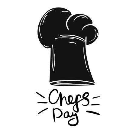 International Chefs Day. Vector illustration. Profession holiday. Cook. Cap.のイラスト素材