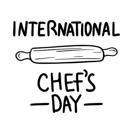 International Chefs Day. Vector illustration. Profession holiday. Cook. Cap.のイラスト素材