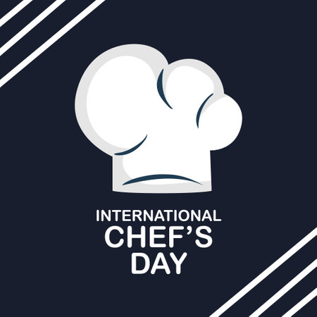 International Chefs Day. Vector illustration. Profession holiday. Cook. Cap.のイラスト素材