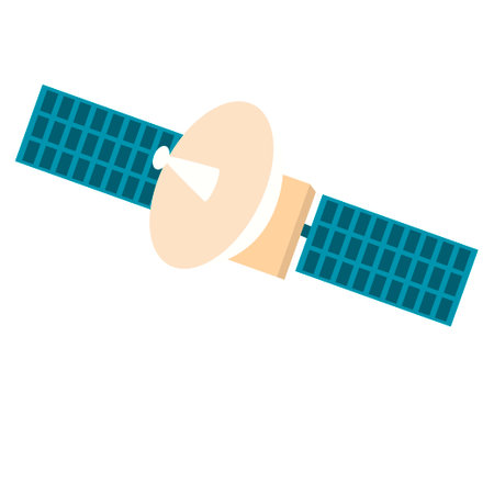 Satellite. Icon. The object is isolated on a white background.のイラスト素材
