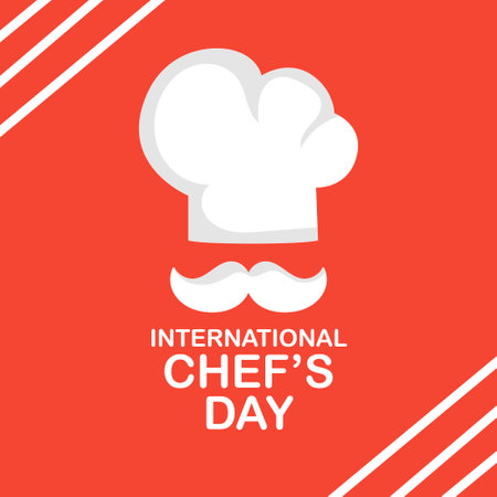 International Chefs Day. Vector illustration. Profession holiday. Cook. Cap.のイラスト素材