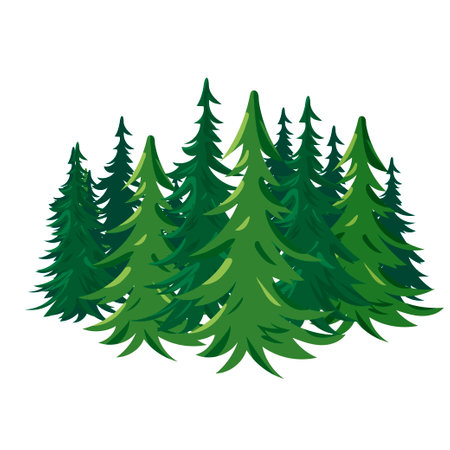 Green Forest. Icon. Object isolated on white backgroundのイラスト素材