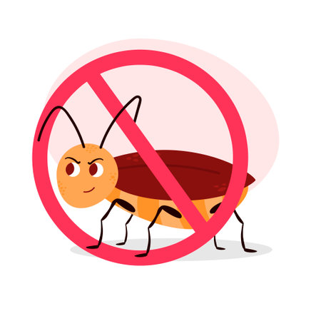 Cockroach. Cute character isolated on white background. Vector illustration. Pest. Insect.のイラスト素材