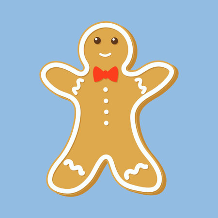 Christmas cookie. Gingerbread Man. Cute cartoon style.
