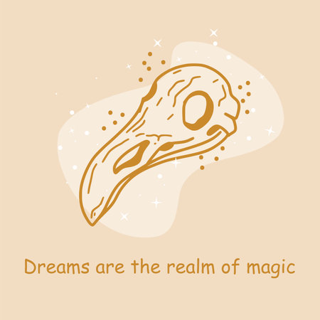 Mystical sign with motivational inscription. Magic card in gold color. Illustration for astrology, tattoos, tarot. Fortune telling.のイラスト素材