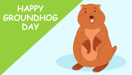 Happy Groundhog Day vector illustration.