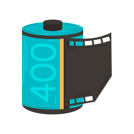 Camera roll. An object from the 90s, 80s. Retro. Icon isolated on white background.のイラスト素材