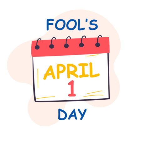 Fools Day. 1 April. Laughter. Objects for a prank.のイラスト素材