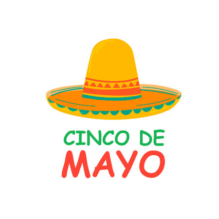Cinco de mayo. Mexican hat icon vector. Illustration of symbolのイラスト素材