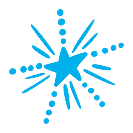 Abstract star. Doodle. Hand drawing. Explosion. Simple styleのイラスト素材