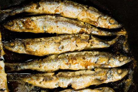 Roasted fish before golden colourの写真素材