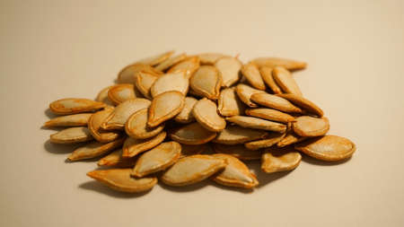 Pumpkin seeds whiteの写真素材