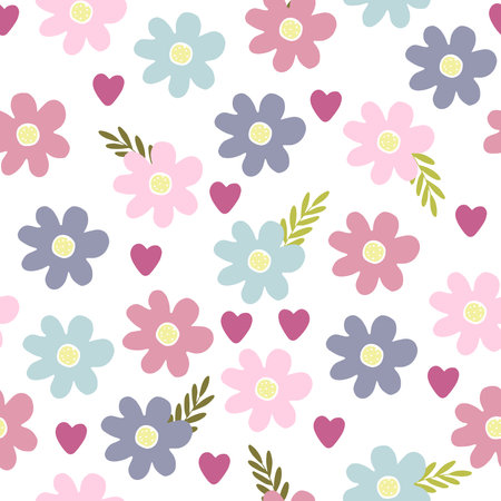 Abstract of seamless pattern simple flowers.のイラスト素材