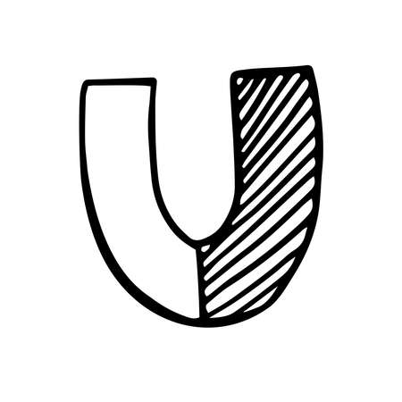 A magnet. Simple vector illustration. Hand-drawn in the doodle styleのイラスト素材