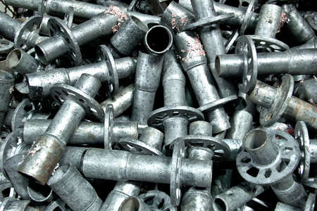 Metal grey mountings for work on make decorationの写真素材