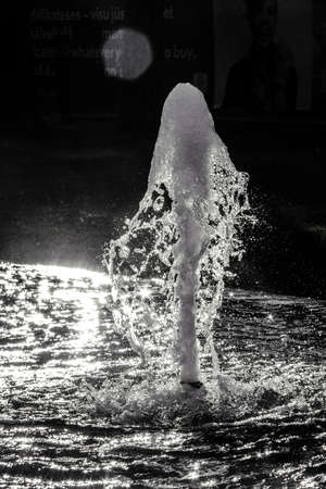 The spray of fountain in the summer sunの写真素材