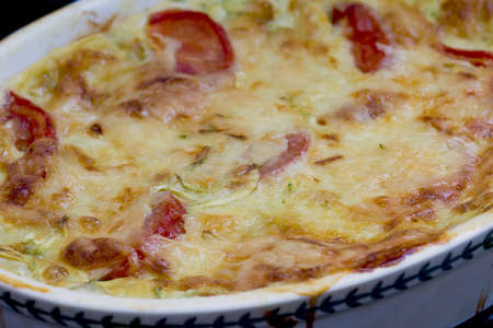 Nice fresh vegetable casserole for supper with familyの写真素材