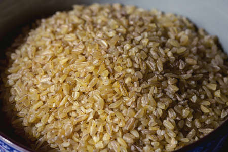 Nice fresh yellow and brown bulgur in day light