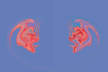 Abstract mirrored background in photoshop on blue background