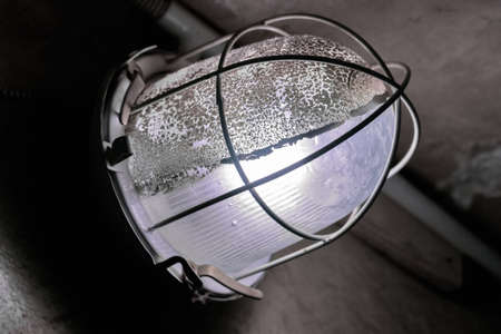 Nice mystic light lantern in dungeon at darkの写真素材