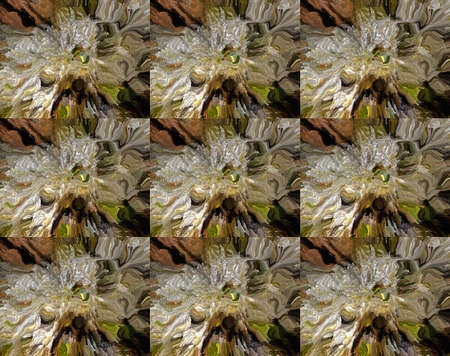 Abstractiion in nine parts at green and brown colorsの写真素材