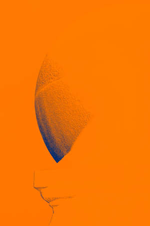 Abstraction is similar to graphical profile in orangeの写真素材