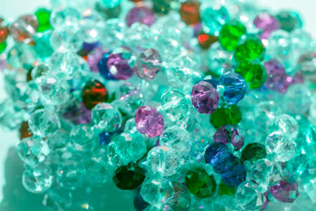 Beauty colorful beads jewelry for nice surprise in blue tonesの写真素材