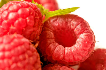 Nice big fresh raspberries for dieting and health eating