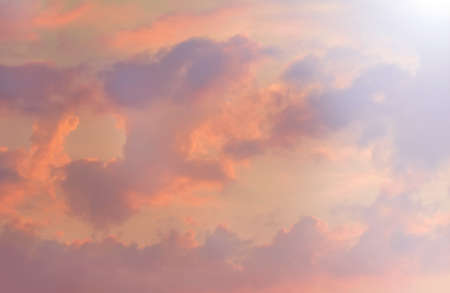 Beauty pink clouds in sunset miracle sky