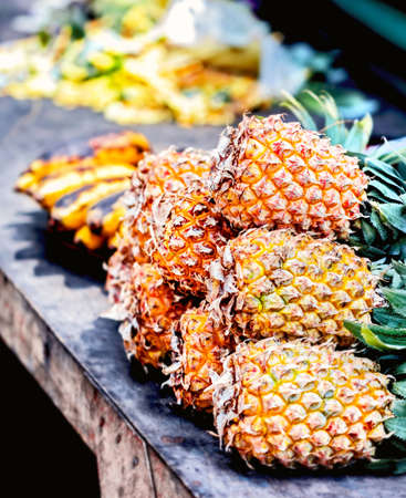 Fresh ripe pineapple for happy smell eatingの写真素材