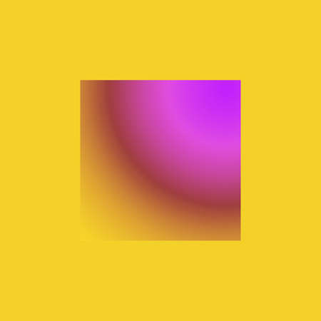Creative square with abstraction in yellow and lilla colours for fantasyの写真素材
