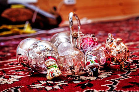 Pretty old Christmas toys like symbol of family historyの写真素材