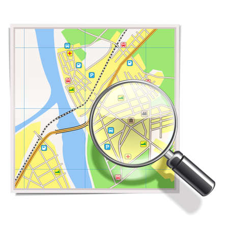 Vector Map with Lensのイラスト素材