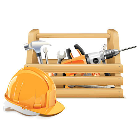 Vector Wooden Toolboxのイラスト素材
