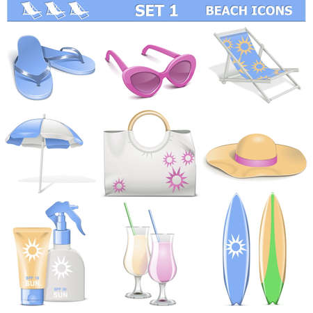 Vector Beach Icons Set 1のイラスト素材