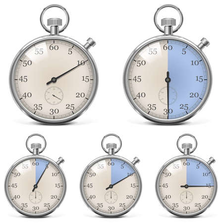 Vector Retro Stopwatch Setのイラスト素材