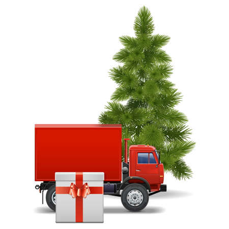 Vector Christmas Delivery Conceptのイラスト素材