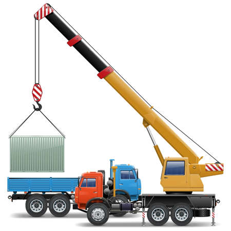 Vector Crane and Truckのイラスト素材