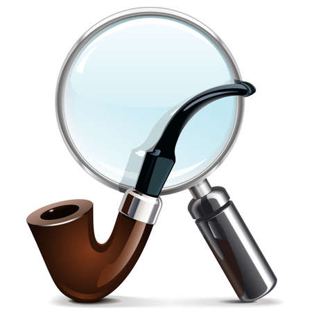 Vector Tobacco Pipe and Loupeのイラスト素材