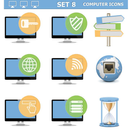 Vector Computer Icons Set 8のイラスト素材