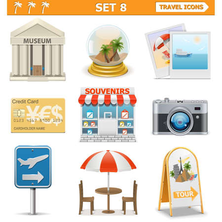 Vector travel icons のイラスト素材