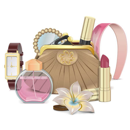 Vector Purse with Accessoriesのイラスト素材