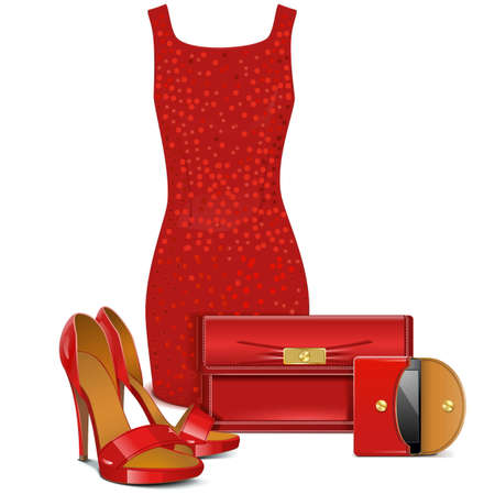 Vector Red Female Clothesのイラスト素材