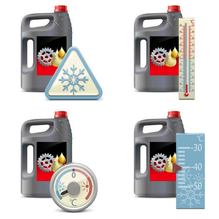 Vector Winter Oil Icons isolated on white backgroundのイラスト素材