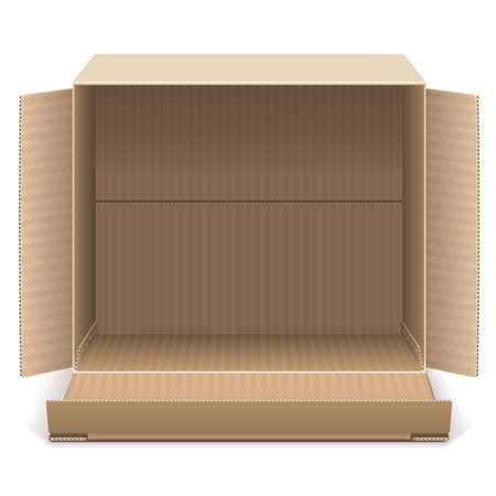 Open Carton Box isolated on white backgroundのイラスト素材