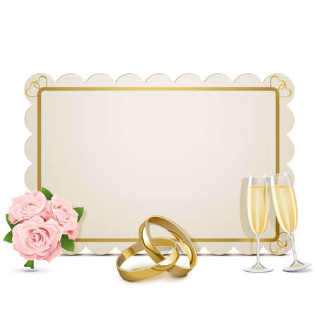 Wedding Frame isolated on white backgroundのイラスト素材
